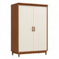 Armadio guardaroba 120 x 60 x 200 cm in legno marrone e avorio a 2 ante stile classico
