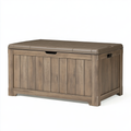 Cassapanca da esterno 132 x 71 x 68 cm in resina marrone tortora effetto legno con coperchio