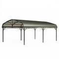 Tettoia per auto 600 x 300 x 270 cm in acciaio antracite con copertura arcuata