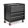 Carrello portautensili 80 x 46 x 96 cm in acciaio nero - 7 cassetti con ruote