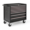 Carrello portautensili 77 x 46 x 97 cm in acciaio nero con 8 cassetti e ruote