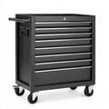 Carrello portautensili 76 x 46 x 97 cm in acciaio nero con 7 cassetti e ruote