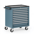 Cassettiera portautensili 77 x 46 x 98 cm in acciaio blu con ruote e 8 cassetti